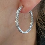 14K        White Gold        8.3        g        1 inch              Inside Out                  Round Brilliant        Diamond                Hoop        Earrings        1.50        ct