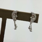 18K        White Gold        6.8        g        Moon Star Design                       Half Hand-Made Pavé        Round        Diamond                Chandelier        Earrings        1.25        ct