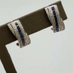 14K	White Gold	5.5	g			SAPPHIRE & DIAMOND	Huggie	Earrings	0.25	ct