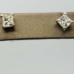 14K        White Gold        1.55        g        square solitaire earrings        J-K        VVS-VS        4 prong        PRincess cut        Diamond                Stud        Earrings        2.00        ct