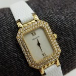 ZENITH	LADIES 18K 		WHITE	Solid Gold	Genuine Leather	20MM	DIAMOND		Quartz (Battery)	Watch