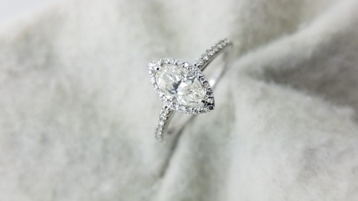 14K	White Gold	Halo and half eternity band	.95, 0.55	ct.	M+R	Cut	Diamond	J	VVS2	2-prong	Solitaire with Accents	Engagement-Ring