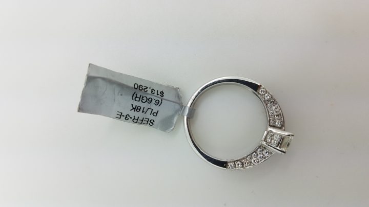 18K	White Gold	half pave	0.95+1.25	ct.	EM+R	Cut	Diamond	I	VS1	4-prong and pave	Solitaire with Accents	Engagement-Ring