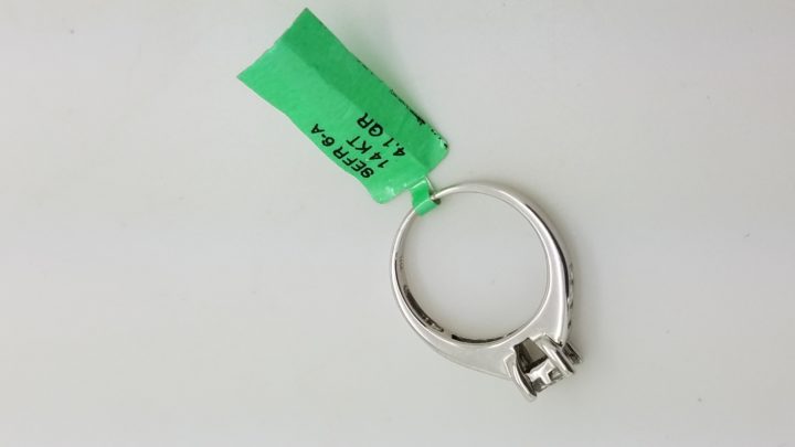 14K	White Gold	Channel band	1.00	ct.	PR	Cut	Diamond	J	SI	Invisible-Set	Cluster	Engagement-Ring