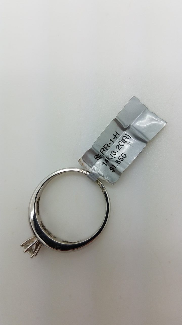 14K	White Gold	Channel band classic engagement	0.60	ct.	R+B	Cut	Diamond	J	I2