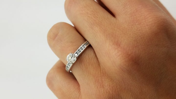 14K	White Gold	channel eternity band	0.47+0.80	ct.	Round	Cut	Diamond	J	VS2	4-prong	Solitaire with Accents	Engagement-Ring