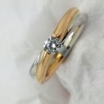 14K	Multi-Tone Gold	Rose Crossover	0.30	ct.	Round	Cut	Diamond		Solitaire		Engagement-Ring