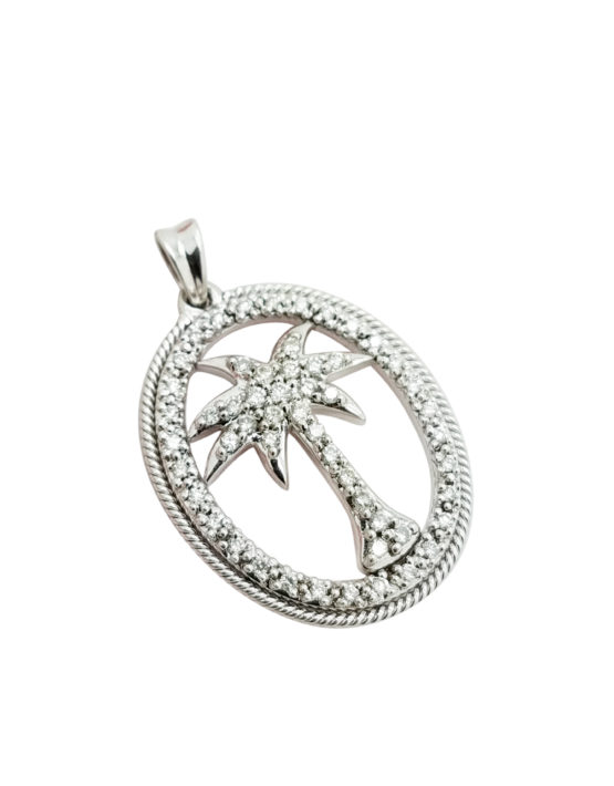 MODERN 0.75        ct        DIAMOND                14K        White Gold        4.9        G        PALM TREE                necklace-pendant