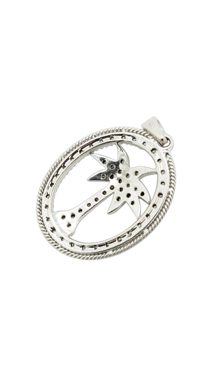 MODERN 0.75        ct        DIAMOND                14K        White Gold        4.9        G        PALM TREE                necklace-pendant