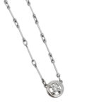 18K  White Gold  SOLITAIRE  0.20 ct  DIAMOND BEZEL necklace-pendant