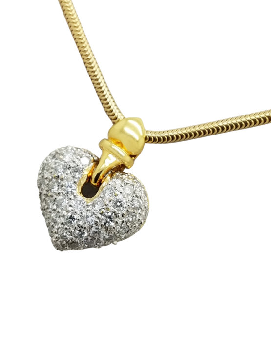 sweet little pave heart 14K        Yellow Gold                HEART        1.25        ct                Diamond                        necklace-pendant
