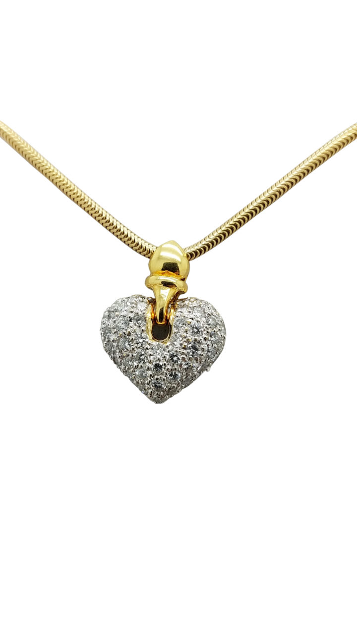 sweet little pave heart 14K        Yellow Gold                HEART        1.25        ct                Diamond                        necklace-pendant