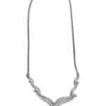 18K	White Gold Bridal Garland 1.50 ct Diamond 4-prong necklace-pendant featuring a dangle marquise cut