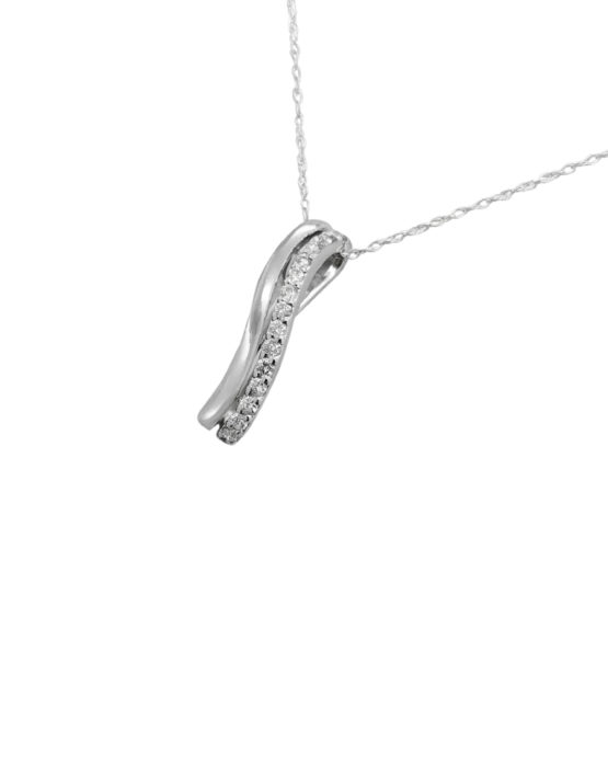 CURVY SHAPE         0.10        ct                DIAMOND                14k        White Gold        1.4        G        SLIDE PENDANT