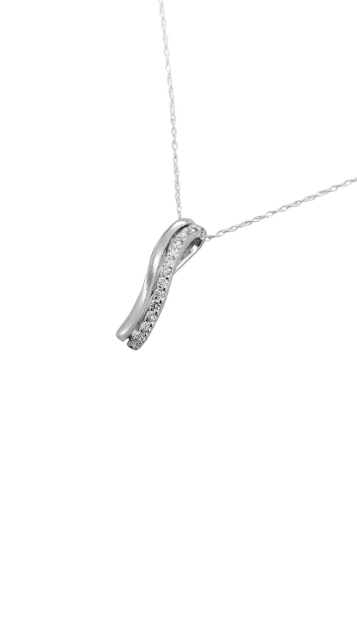 CURVY SHAPE         0.10        ct                DIAMOND                14k        White Gold        1.4        G        SLIDE PENDANT