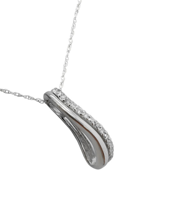 CURVY SHAPE         0.10        ct                DIAMOND                14k        White Gold        1.4        G        SLIDE PENDANT