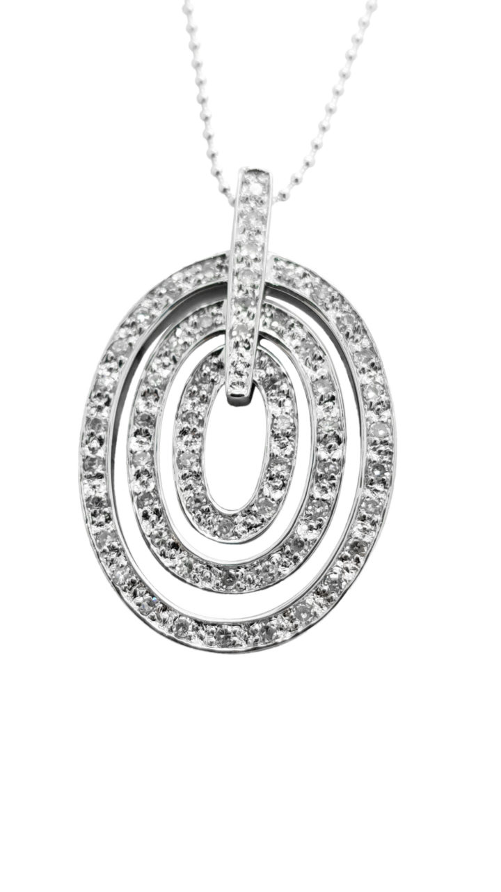 MODERN DIAMOND 18K White Gold TRIPLE-HOOP	necklace-pendant