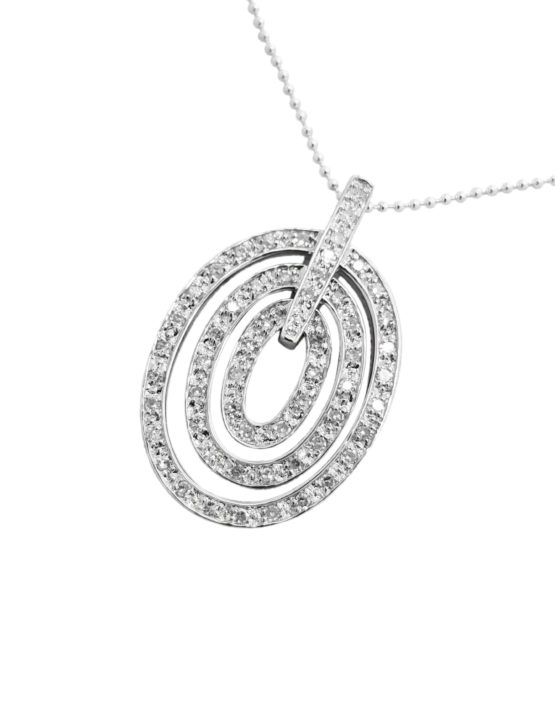 MODERN DIAMOND 18K White Gold TRIPLE-HOOP	necklace-pendant