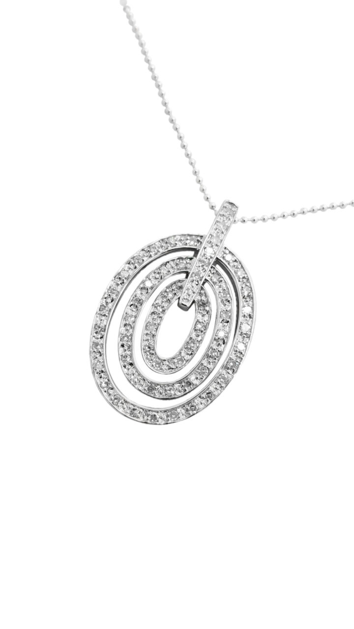 MODERN DIAMOND 18K White Gold TRIPLE-HOOP	necklace-pendant