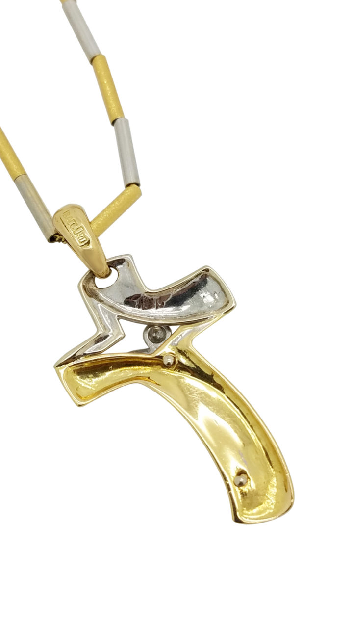 two tone	sculptural	14K	6.1	G	CROSS pendant