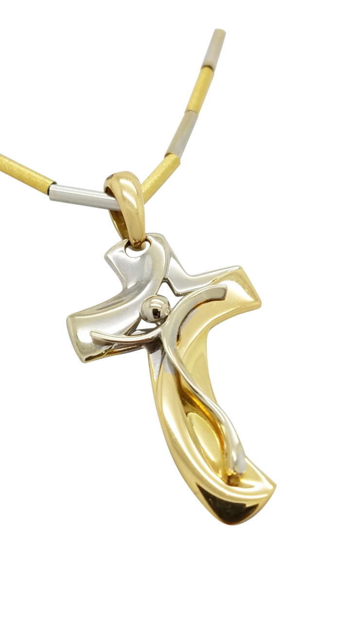 two tone	sculptural	14K	6.1	G	CROSS pendant