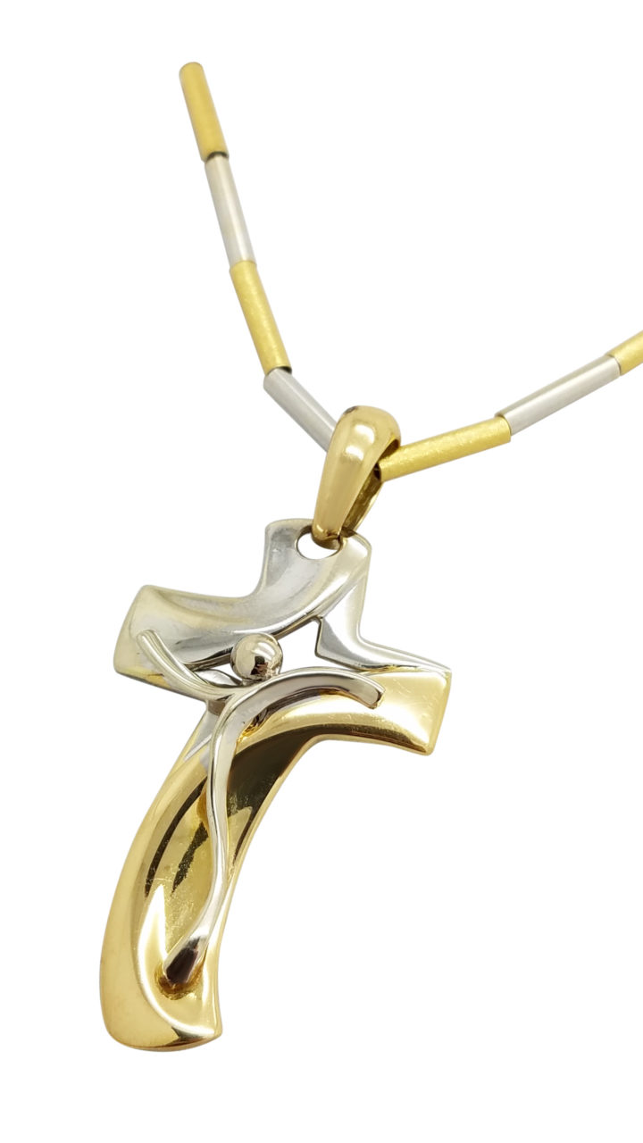 two tone	sculptural	14K	6.1	G	CROSS pendant