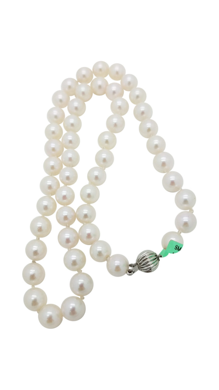 14K	White Gold		Classic strand	-	ct		Pearl			necklace-pendant