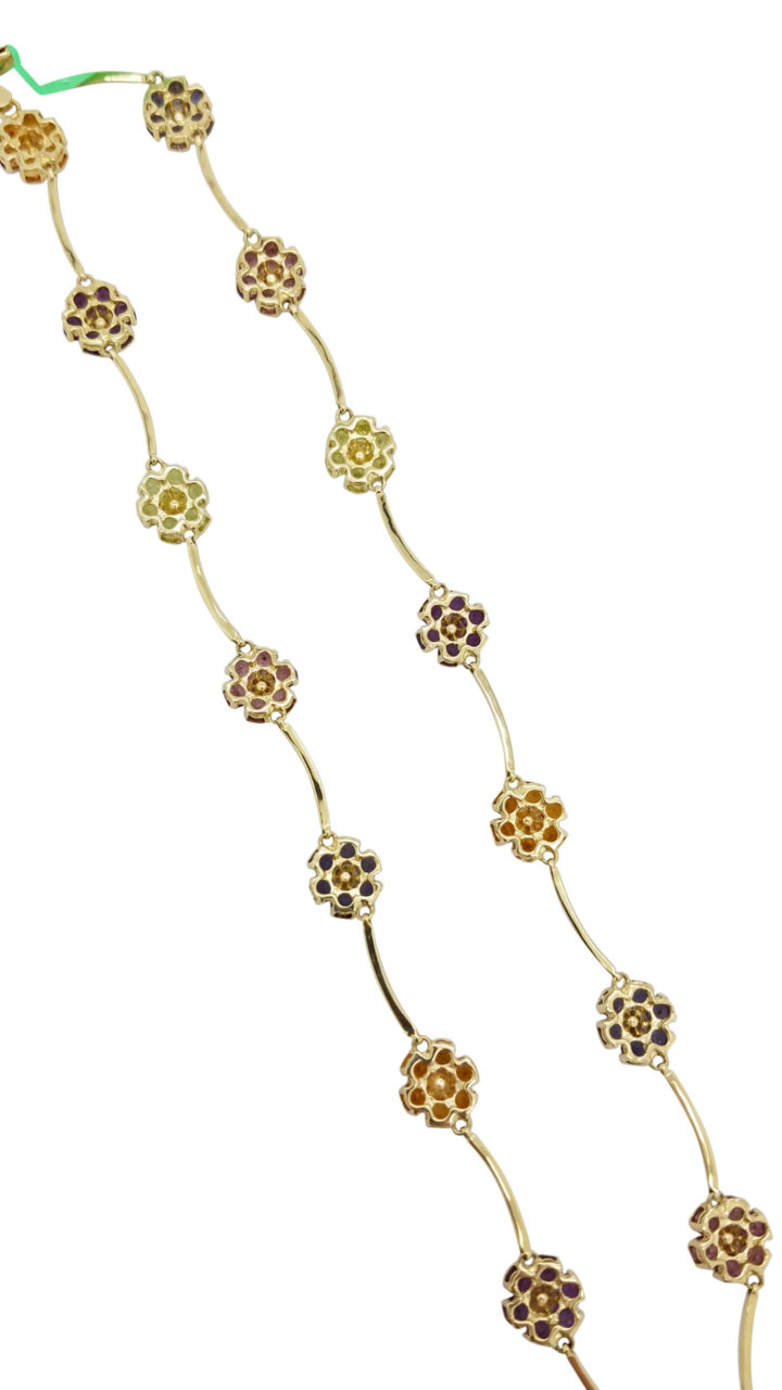 14K	Yellow Gold		FLOWER		ct		MIX GEMSTONE			necklace-pendant