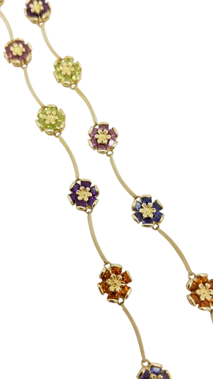 14K	Yellow Gold		FLOWER		ct		MIX GEMSTONE			necklace-pendant