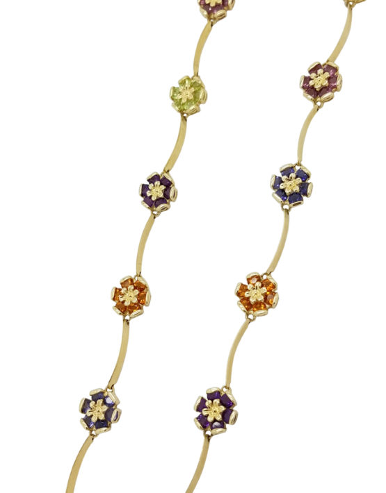 14K	Yellow Gold		FLOWER		ct		MIX GEMSTONE			necklace-pendant