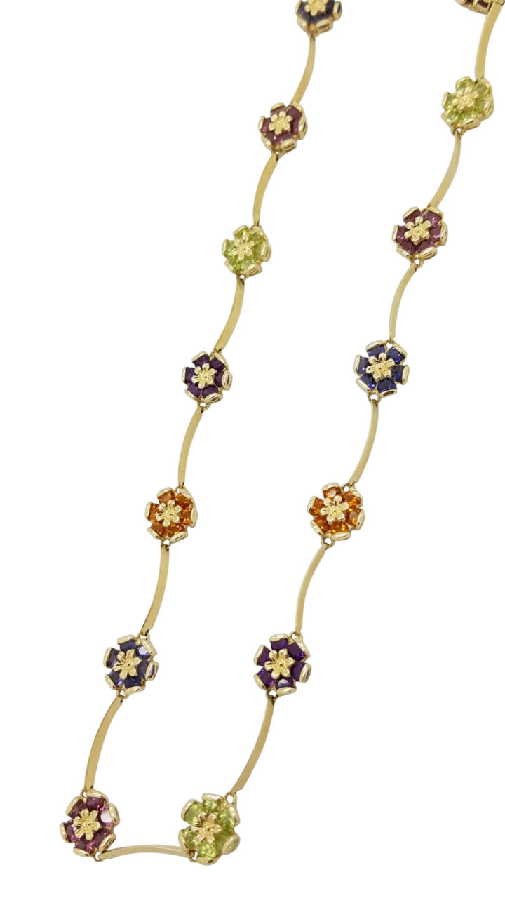 14K	Yellow Gold		FLOWER		ct		MIX GEMSTONE			necklace-pendant
