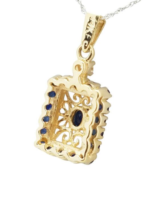 ESTATE	0.04	ct	SAPPHIRE	14K	Yellow Gold	2.4	G	necklace-pendant