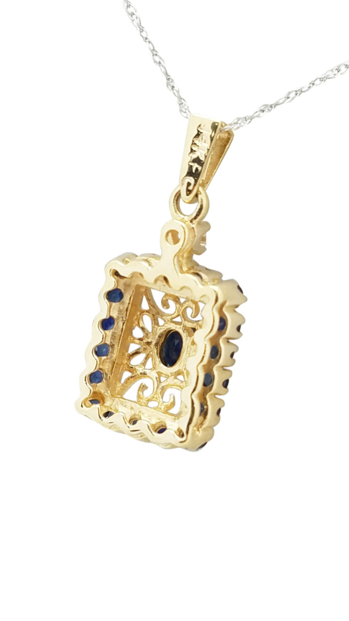 ESTATE	0.04	ct	SAPPHIRE	14K	Yellow Gold	2.4	G	necklace-pendant