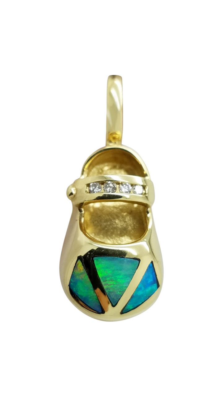 OPAL	DIAMOND	14K	Yellow Gold	5.6	G	SHOE SANDAL	necklace-pendant