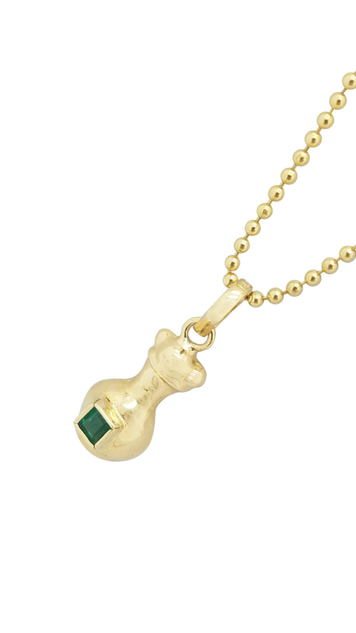 Estate EMERALD	18K	Yellow Gold	1.1	G	lantern necklace-pendant