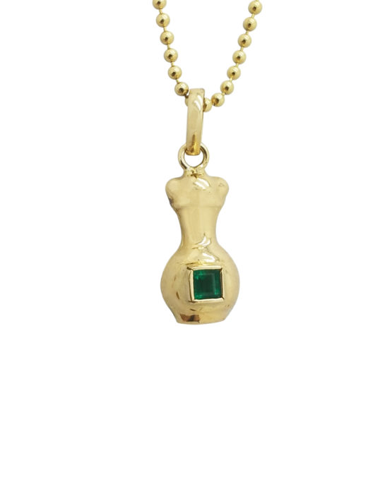 Estate EMERALD	18K	Yellow Gold	1.1	G	lantern necklace-pendant