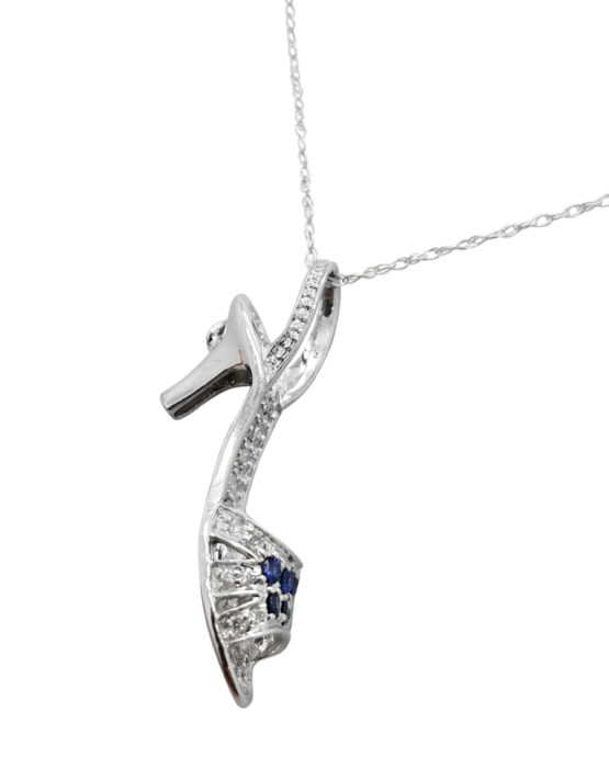 MODERN	0.20	ct		DIAMOND	SAPPHIRE	14K	WG	3.4	G	SHOE HIGH HEEL			necklace-pendant