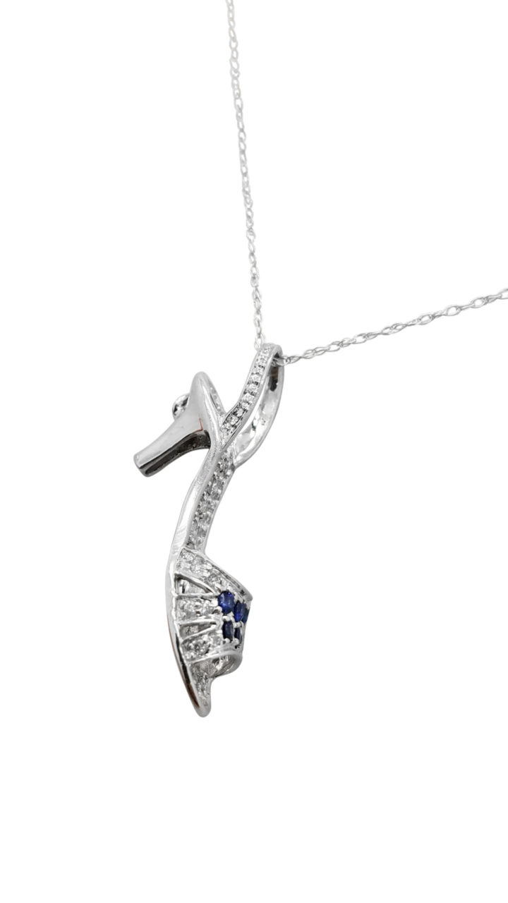 MODERN	0.20	ct		DIAMOND	SAPPHIRE	14K	WG	3.4	G	SHOE HIGH HEEL			necklace-pendant