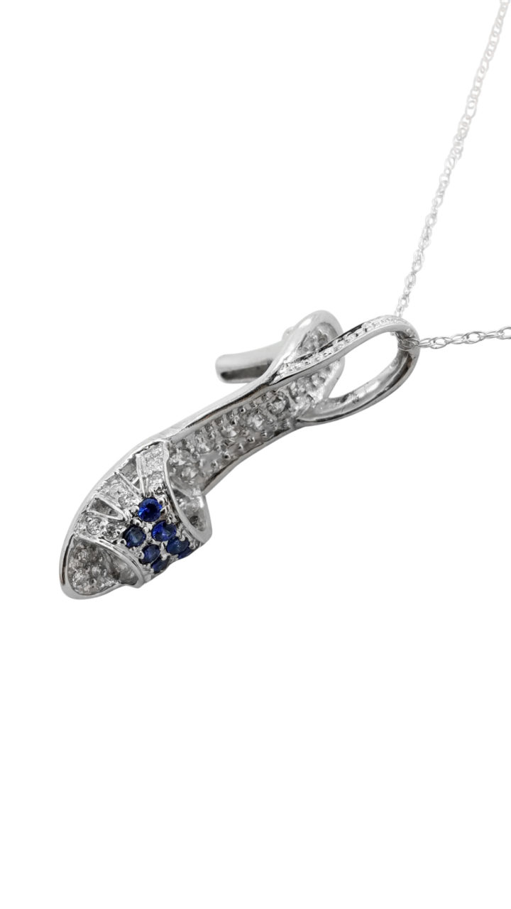 MODERN	0.20	ct		DIAMOND	SAPPHIRE	14K	WG	3.4	G	SHOE HIGH HEEL			necklace-pendant