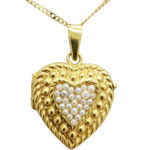 Vintage   Pearl        18K        Yellow Gold        7.1        G        Heart        Locket  necklace-pendant