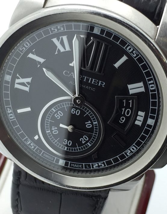 Mens Cartier Calibre 3299 Black Dial Automatic Watch