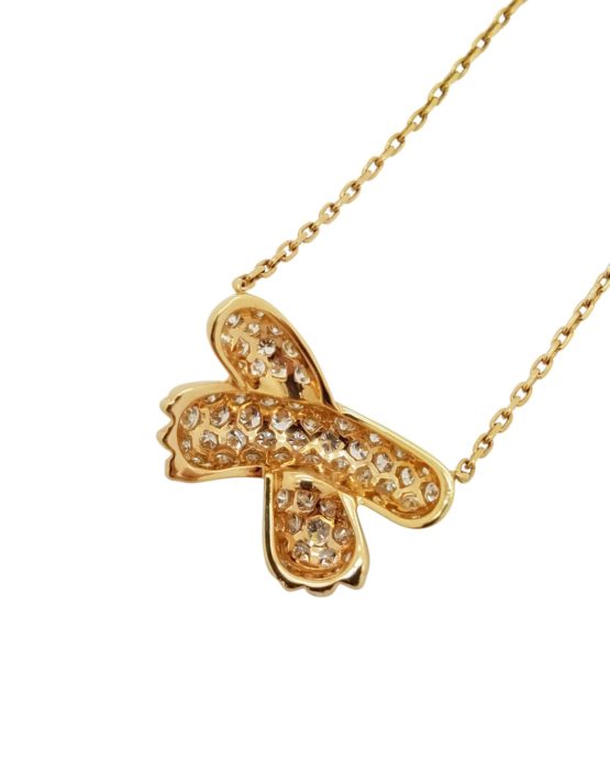 18K ROSE GOLD FRED X SHAPE 2.00 ct DIAMOND Pavé set necklace-pendant