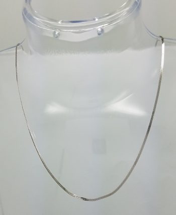 ITALIAN MADE FLAT 14K WHITE GOLD CHAIN