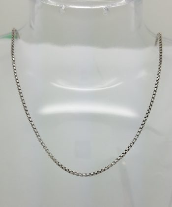 14K WHITE GOLD 18'' BOX CHAIN
