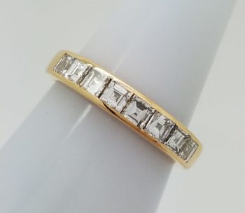 Criss cut Diamond Wedding Band 18k Yellow Gold size 8