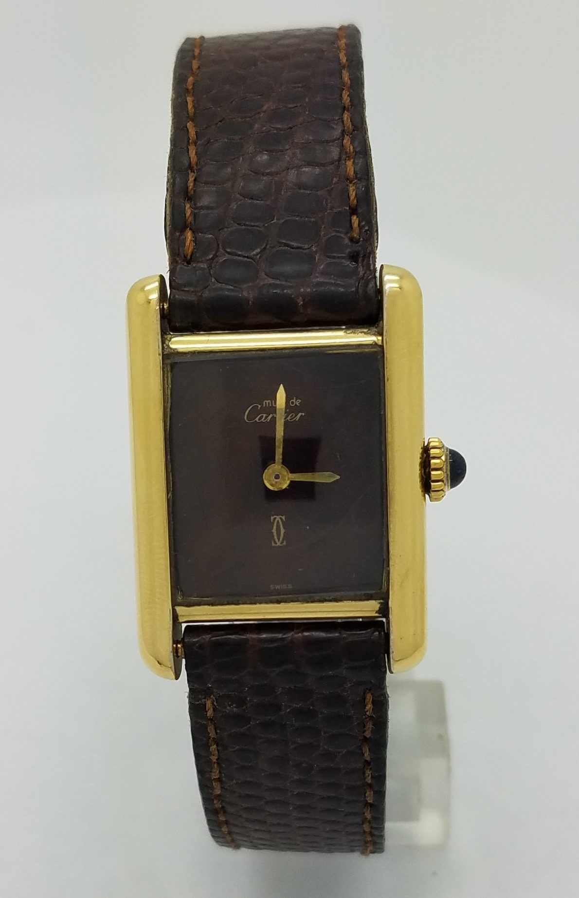 cartier ladies tank watch leather strap