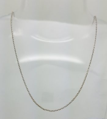 18K WHITE GOLD CABLE NECKLACE 19" long