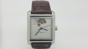 BAUME & MERCIER 65577 HAMPTON SQUARE MENS 34MM AUTOMATIC SKELETON WATCH