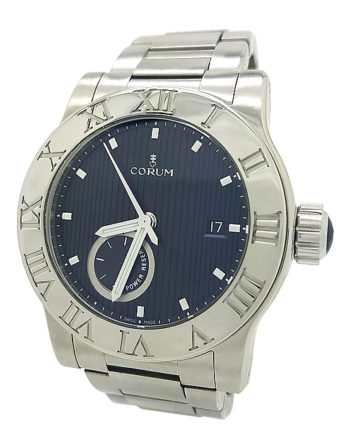 CORUM ROMVLVS STAINLESS STEEL BLACK DIAL 42MM AUTOMATIC MENS WATCH